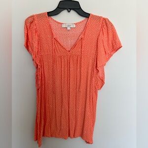 Loft orange with white polka dot top Size XL